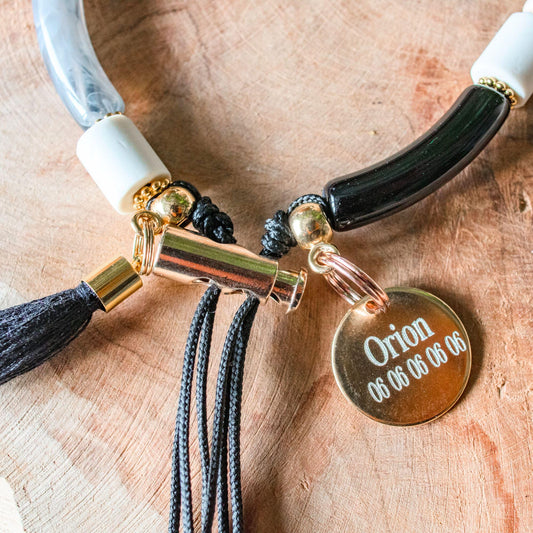 Collier Porte Médaille Antiparasitaires et répulsif en perle EM "Nyali Beach"