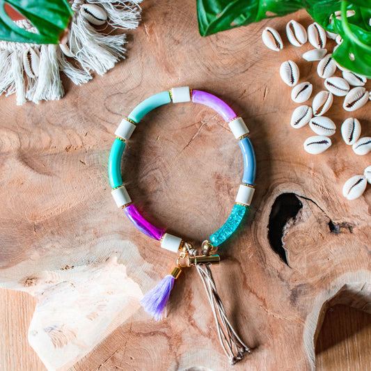 Collier Porte Médaille Antiparasitaires et répulsif en perle EM "Bamburi Beach"