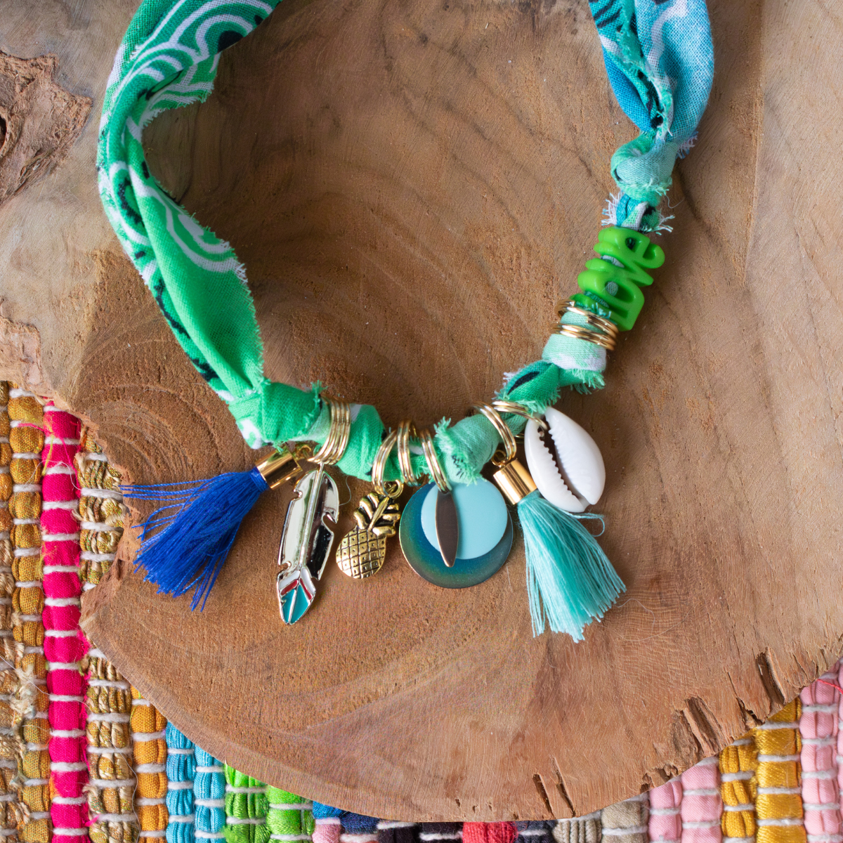 Collier pour chien style bandana bijoux porte-médaille Multicolore Vert