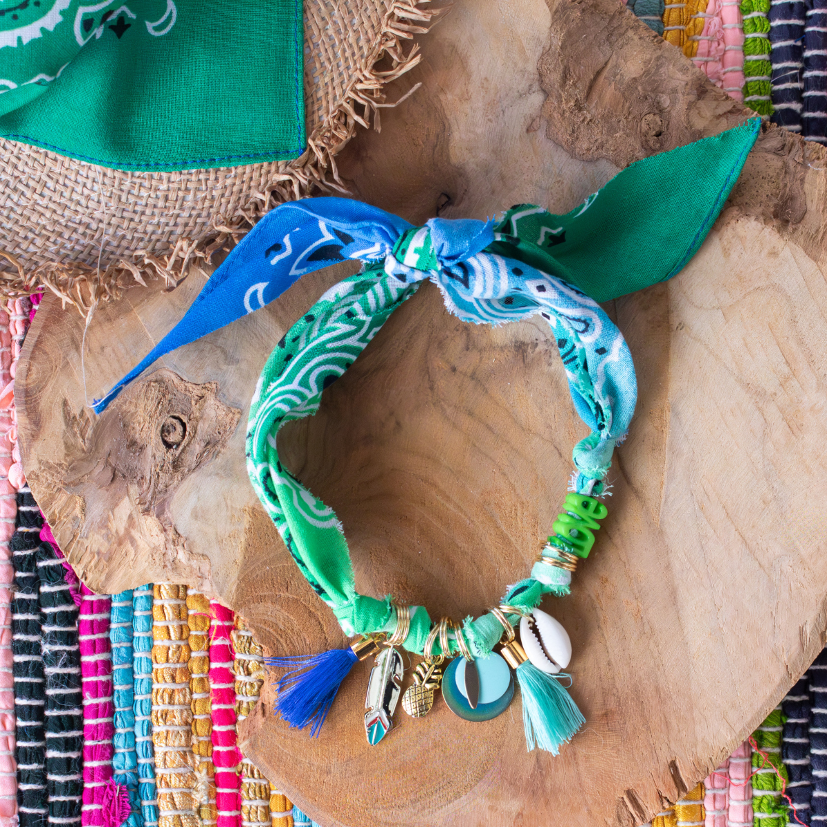 Collier pour chien style bandana bijoux porte-médaille Multicolore Vert
