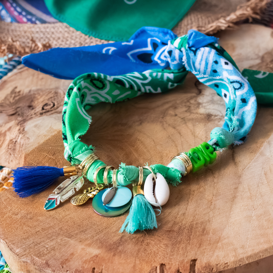 Collier pour chien style bandana bijoux porte-médaille Multicolore Vert