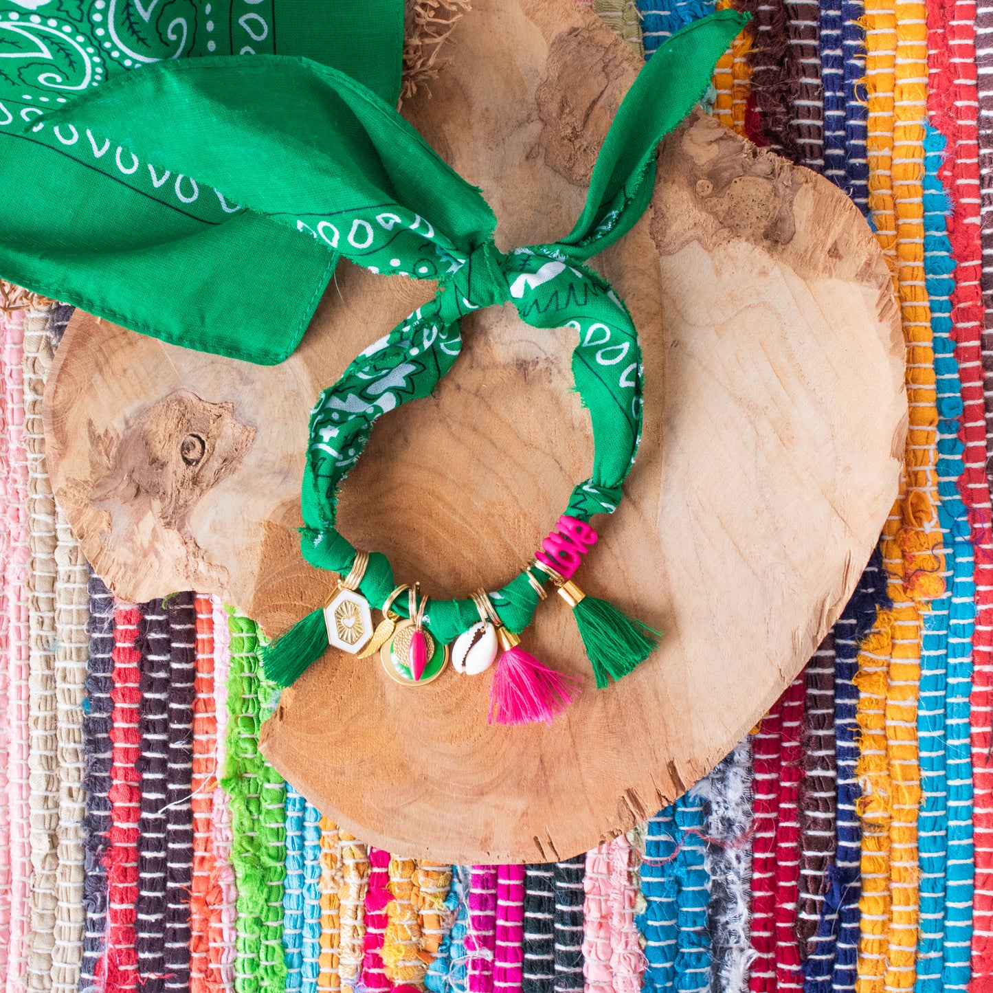 Collier pour chien style bandana bijoux porte-médaille Vert