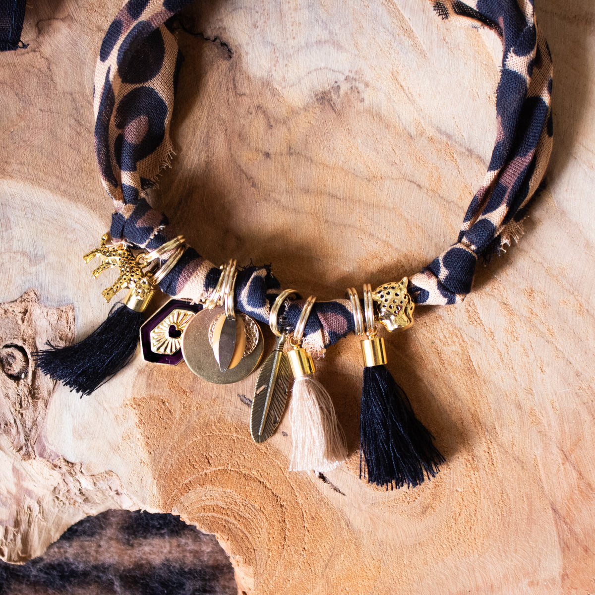 Collier pour chien style bandana bijoux porte-médaille Léopard