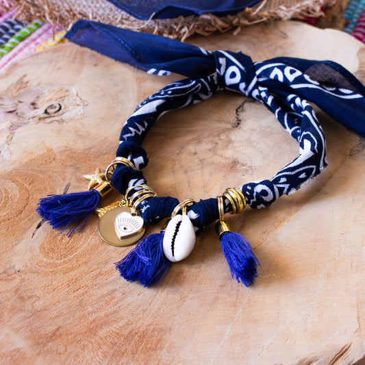 Collier pour chien style bandana bijoux porte-médaille Bleu marine