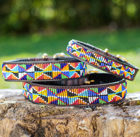 Collier pour chien Massaï "Welkom"