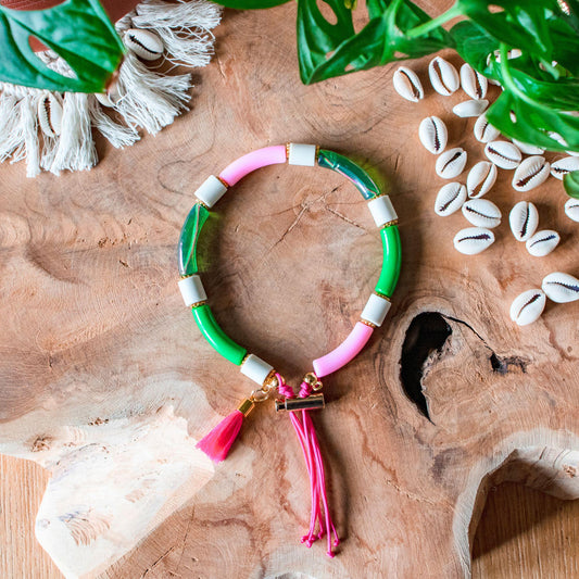 Collier Porte Médaille Antiparasitaires et répulsif en perle EM "Kuruwity Beach"