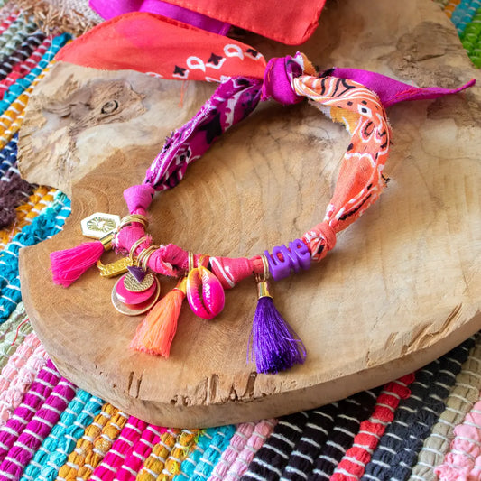 Collier pour chien style bandana bijoux porte-médaille Multico Corail