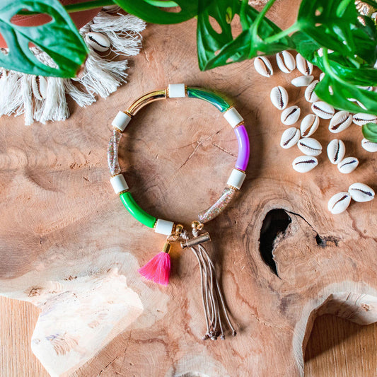 Collier Porte Médaille Antiparasitaires et répulsif en perle EM "Manda Beach"